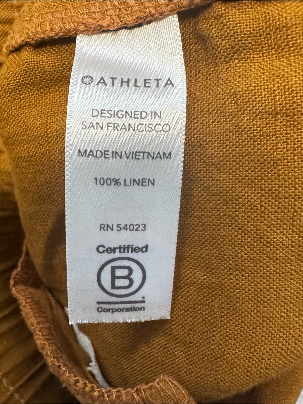 Athleta Linen Cabo 4" Shorts Drawstring Rust Womens Sz. 10 - Picture 8 of 9